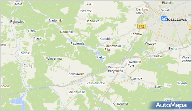 mapa Klekot, Klekot na mapie Targeo