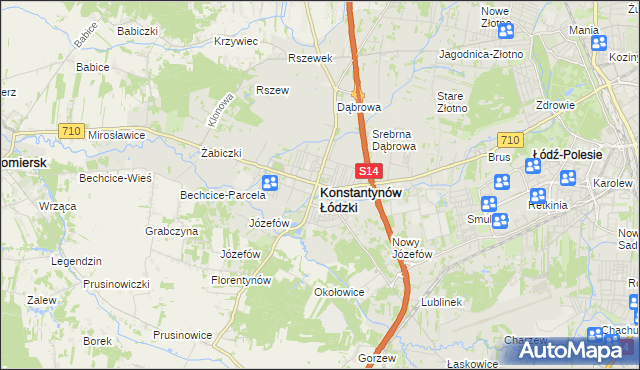 mapa Konstantynów Łódzki, Konstantynów Łódzki na mapie Targeo