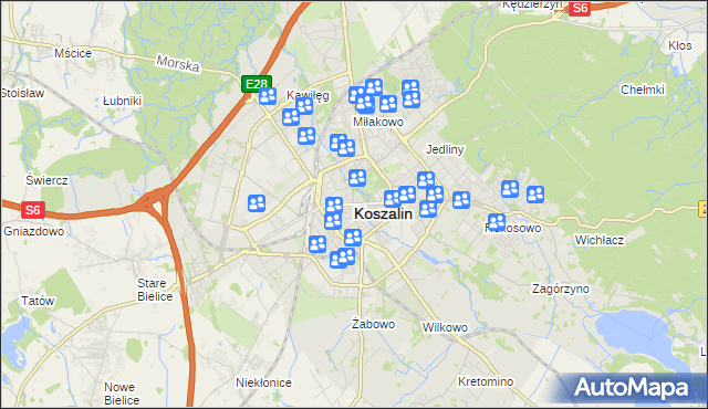 mapa Koszalina, Koszalin na mapie Targeo