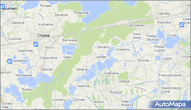 mapa Landek, Landek na mapie Targeo