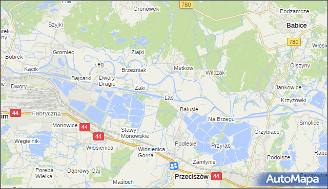 mapa Las gmina Przeciszów, Las gmina Przeciszów na mapie Targeo