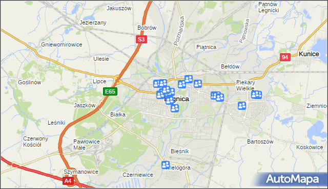 mapa Legnicy, Legnica na mapie Targeo