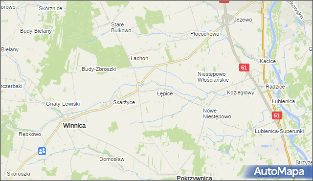 mapa Łępice, Łępice na mapie Targeo