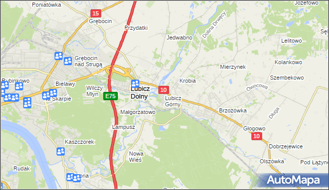 mapa Lubicz Górny, Lubicz Górny na mapie Targeo