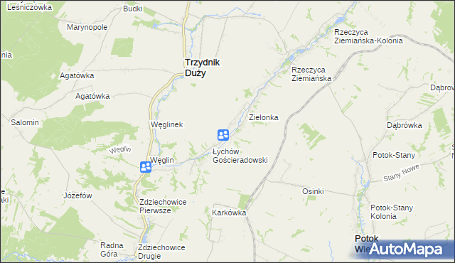 mapa Łychów Szlachecki, Łychów Szlachecki na mapie Targeo