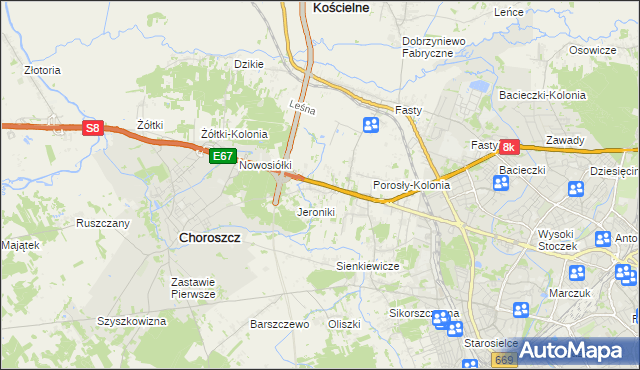 mapa Łyski, Łyski na mapie Targeo