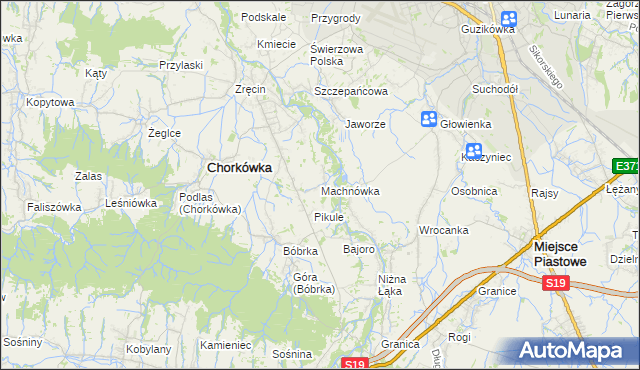 mapa Machnówka, Machnówka na mapie Targeo