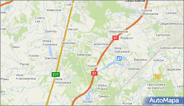 mapa Mieszkowo gmina Piaseczno, Mieszkowo gmina Piaseczno na mapie Targeo
