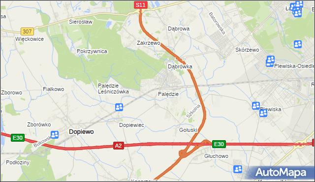 mapa Palędzie, Palędzie na mapie Targeo