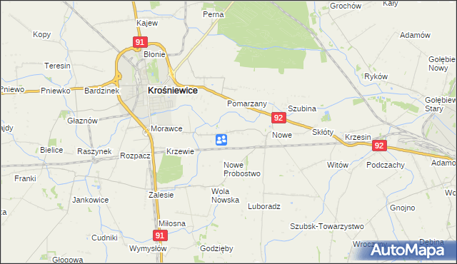 mapa Pawlikowice gmina Krośniewice, Pawlikowice gmina Krośniewice na mapie Targeo