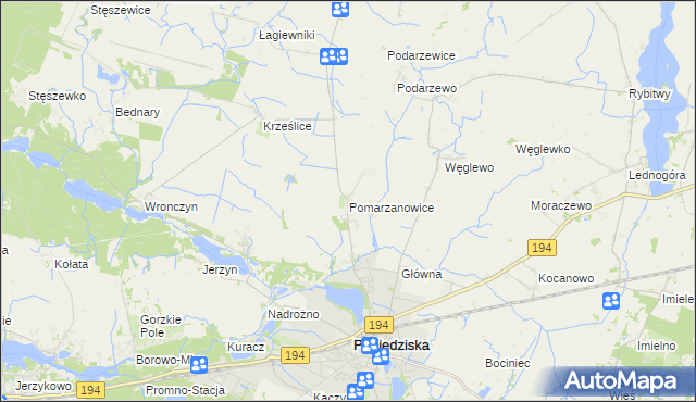 mapa Pomarzanowice, Pomarzanowice na mapie Targeo