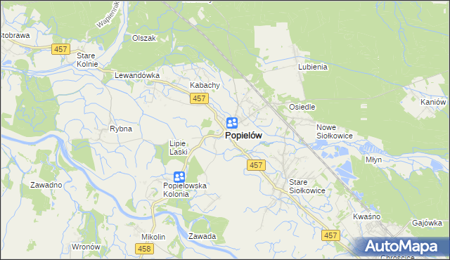 mapa Popielów powiat opolski, Popielów powiat opolski na mapie Targeo