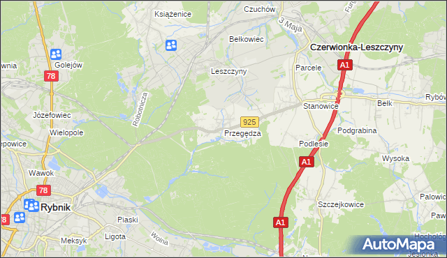 mapa Przegędza, Przegędza na mapie Targeo