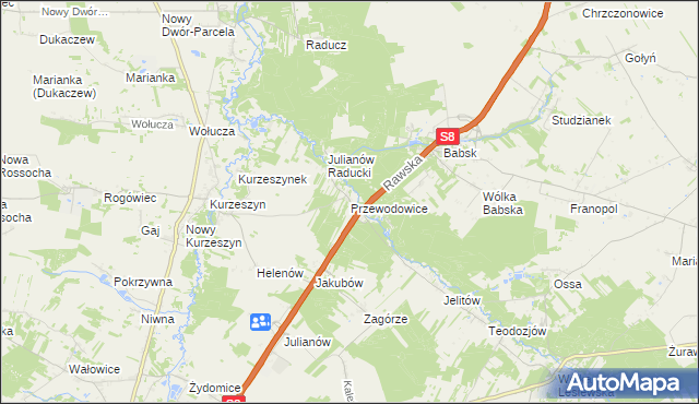 mapa Przewodowice, Przewodowice na mapie Targeo