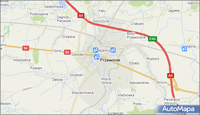mapa Przeworsk, Przeworsk na mapie Targeo