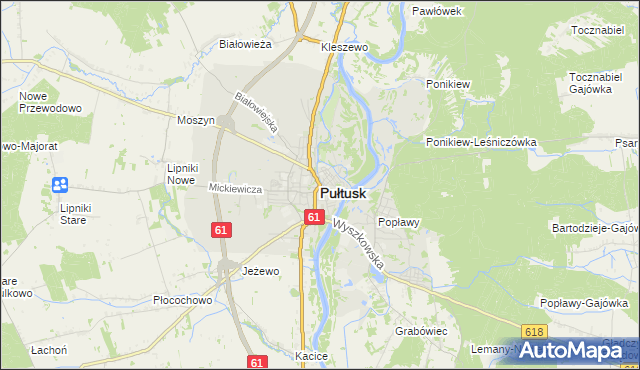 mapa Pułtusk, Pułtusk na mapie Targeo