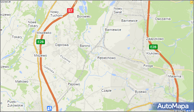mapa Rębiechowo, Rębiechowo na mapie Targeo