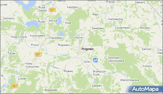 mapa Rogowo powiat rypiński, Rogowo powiat rypiński na mapie Targeo