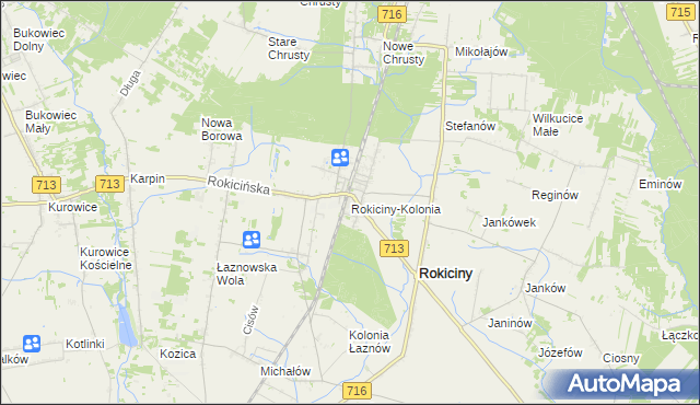 mapa Rokiciny-Kolonia, Rokiciny-Kolonia na mapie Targeo