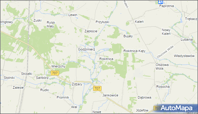 mapa Rokitnica gmina Nowe Miasto nad Pilicą, Rokitnica gmina Nowe Miasto nad Pilicą na mapie Targeo