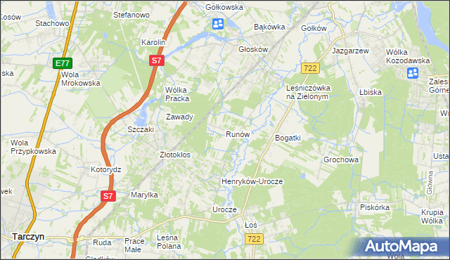 mapa Runów, Runów na mapie Targeo