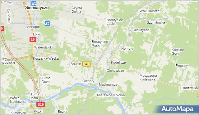 mapa Siemiatycze-Stacja, Siemiatycze-Stacja na mapie Targeo