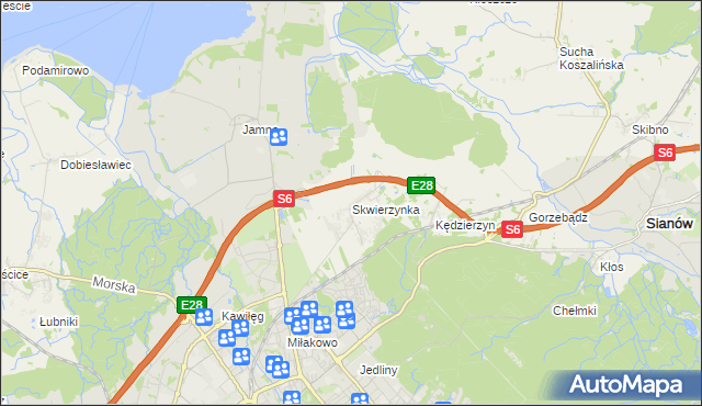 mapa Skwierzynka, Skwierzynka na mapie Targeo