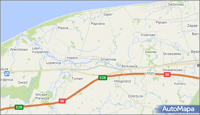 mapa Śmiechów, Śmiechów na mapie Targeo