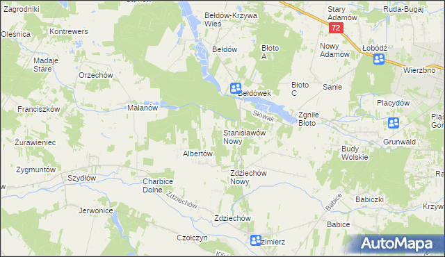 mapa Stanisławów Nowy, Stanisławów Nowy na mapie Targeo