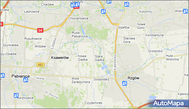 mapa Stara Gadka, Stara Gadka na mapie Targeo