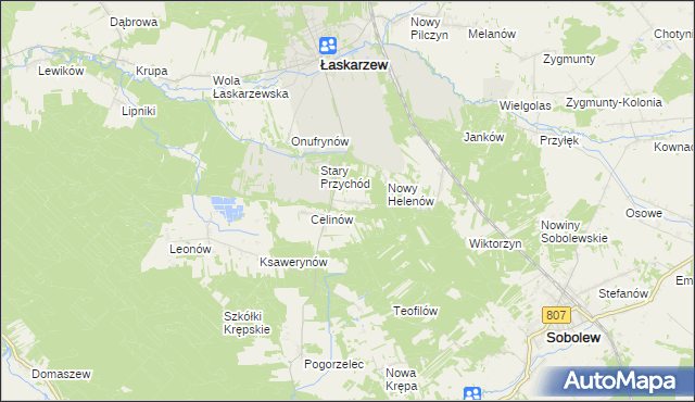 mapa Stary Helenów, Stary Helenów na mapie Targeo