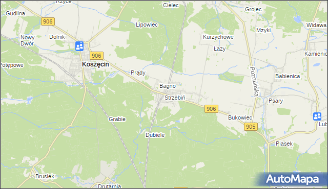 mapa Strzebiń, Strzebiń na mapie Targeo