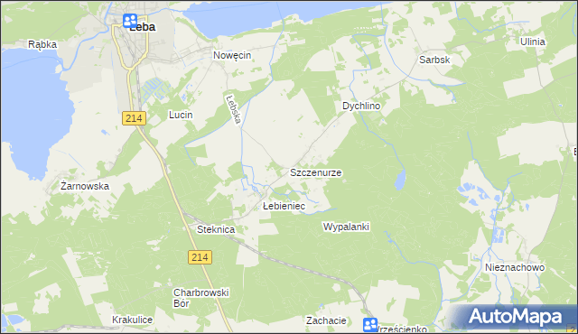 mapa Szczenurze, Szczenurze na mapie Targeo