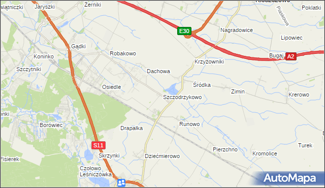 mapa Szczodrzykowo, Szczodrzykowo na mapie Targeo