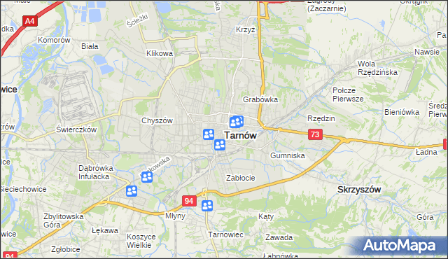 mapa Tarnów, Tarnów na mapie Targeo