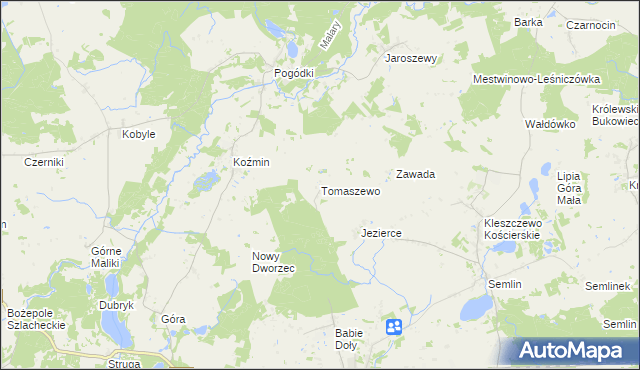 mapa Tomaszewo gmina Zblewo, Tomaszewo gmina Zblewo na mapie Targeo