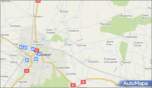 mapa Tomnice, Tomnice na mapie Targeo