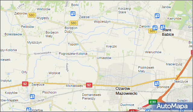 mapa Umiastów, Umiastów na mapie Targeo