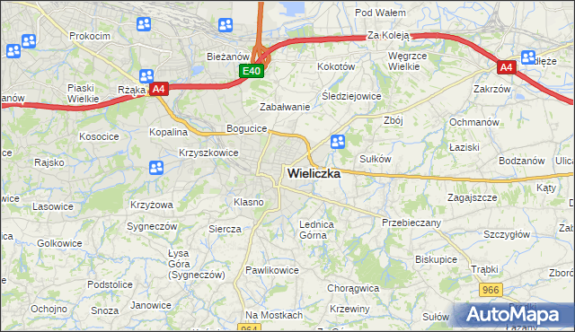 mapa Wieliczka, Wieliczka na mapie Targeo
