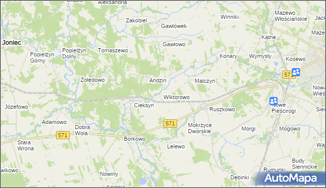 mapa Wiktorowo gmina Nasielsk, Wiktorowo gmina Nasielsk na mapie Targeo