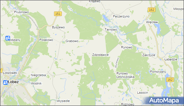 mapa Zdzisławice gmina Łobez, Zdzisławice gmina Łobez na mapie Targeo