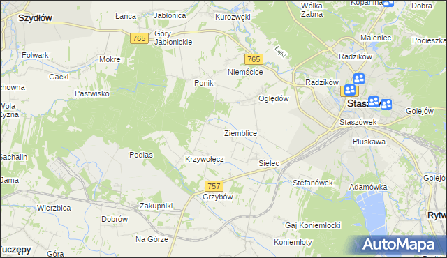 mapa Ziemblice, Ziemblice na mapie Targeo