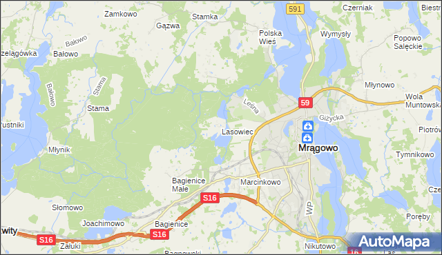 mapa Lasowiec, Lasowiec na mapie Targeo