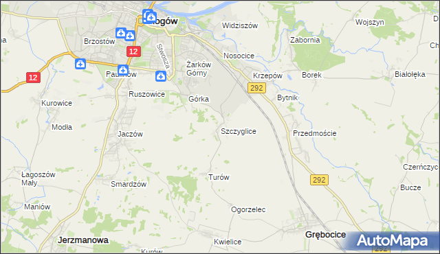mapa Szczyglice gmina Głogów, Szczyglice gmina Głogów na mapie Targeo