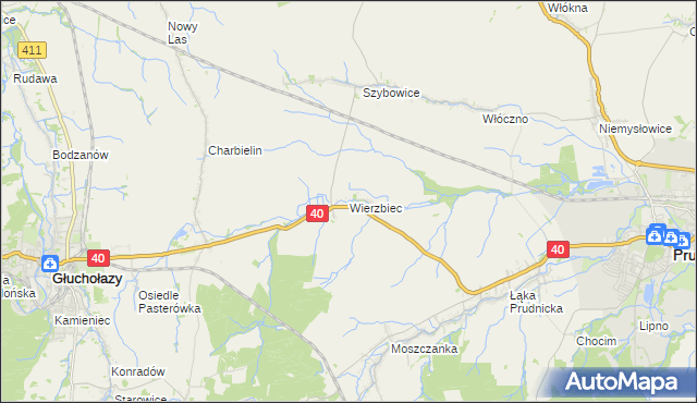 mapa Wierzbiec, Wierzbiec na mapie Targeo