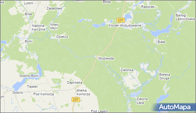mapa Woziwoda, Woziwoda na mapie Targeo