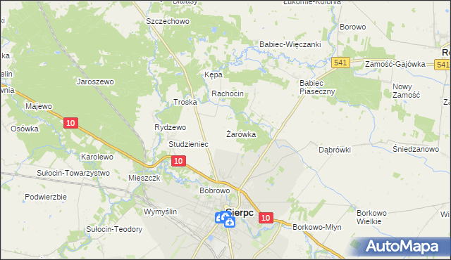 mapa Żarówka gmina Sierpc, Żarówka gmina Sierpc na mapie Targeo