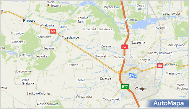 mapa Bikówek, Bikówek na mapie Targeo