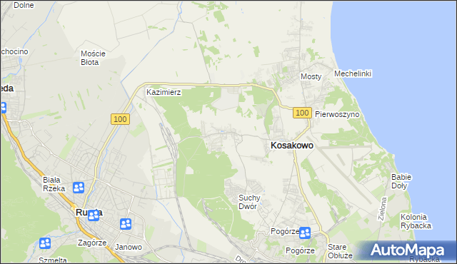 mapa Dębogórze, Dębogórze na mapie Targeo