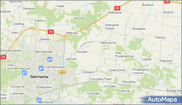 mapa Dobiecin-Kolonia, Dobiecin-Kolonia na mapie Targeo